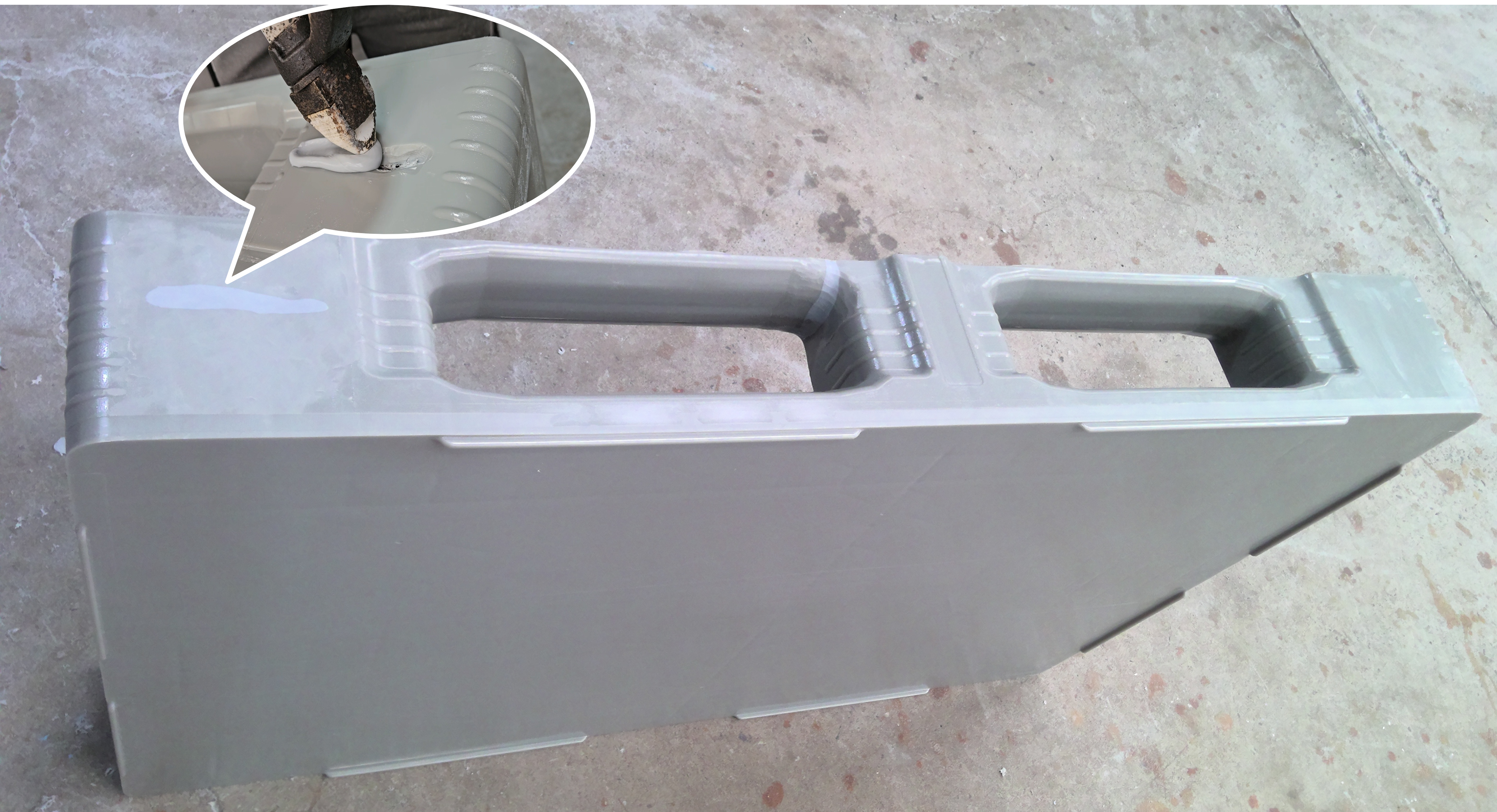 Processus de soudure par extrusion sur palette plastique